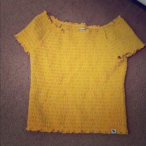 yellow off the shoulder top